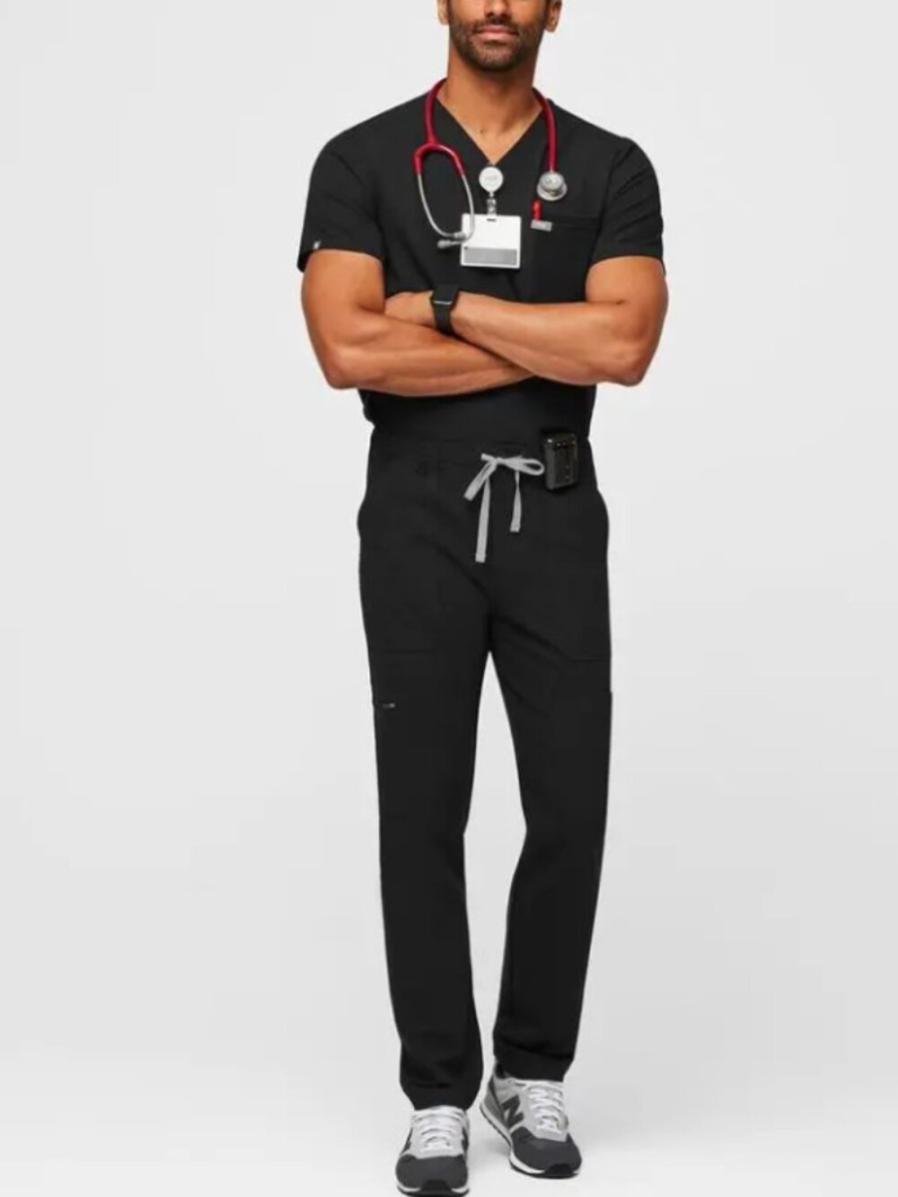 FIGS Men’s Set Cairo Straight-Leg Scrub Pant Black Technical Collection XL / XXL